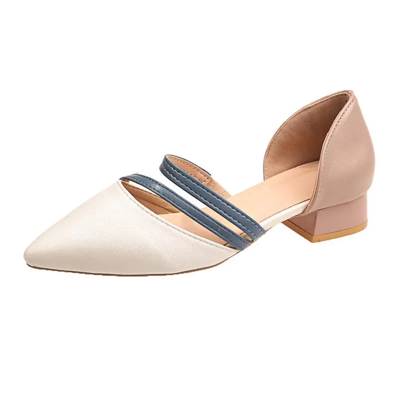 

High Quality Women's Casual Pumps Spring and Summer Low-heeled Ladies Casual Pumps Retro Shallow Women Pumps