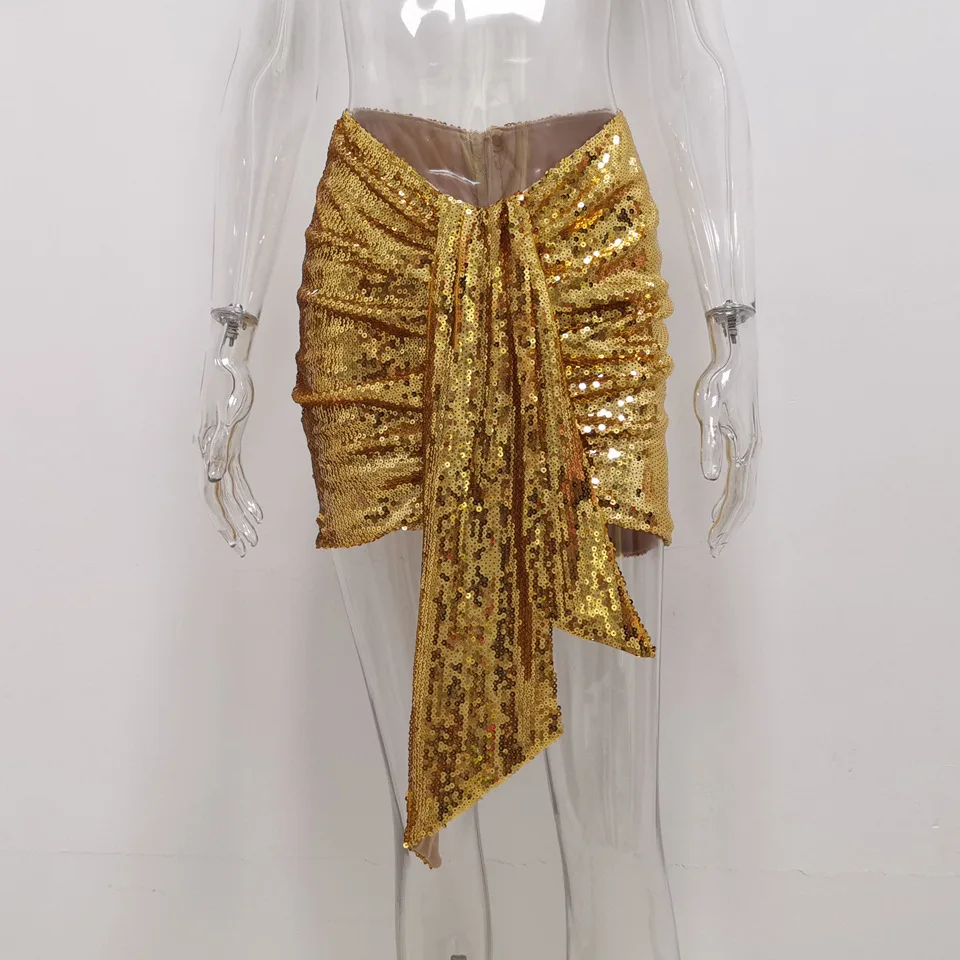 Элегантная Цветочная юбка V образной формы с блестками Женская шикарная