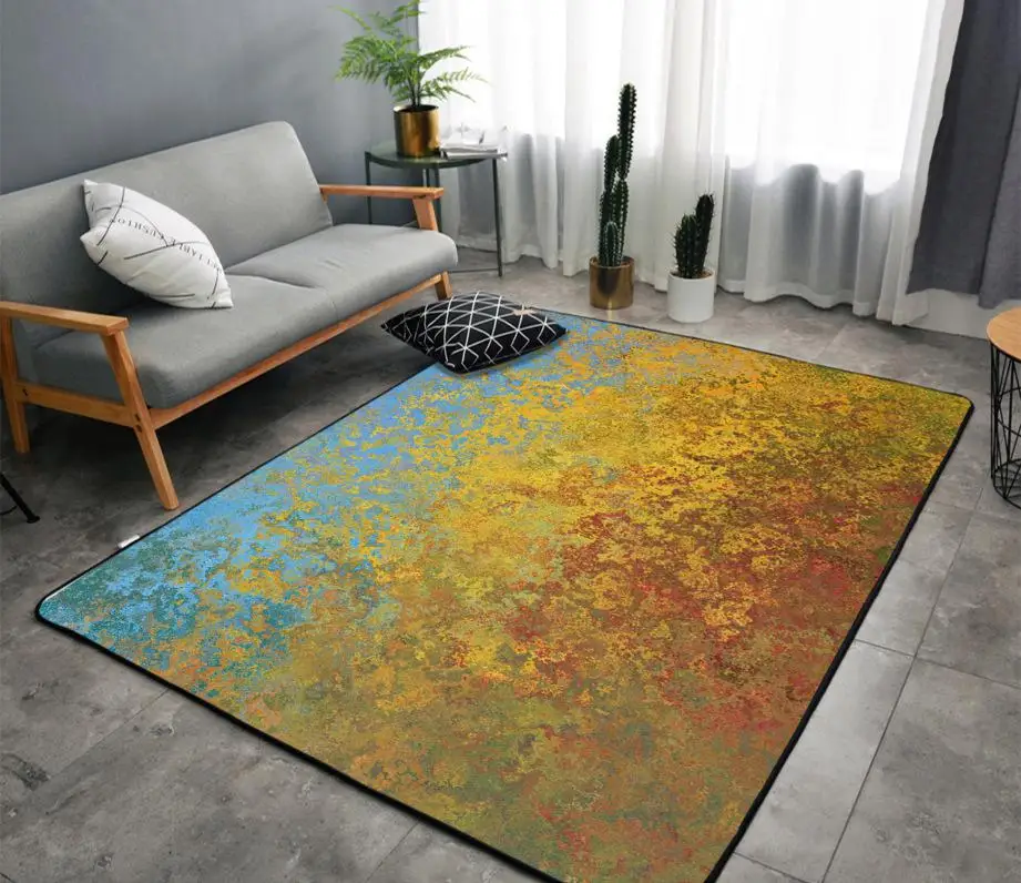 Alibaba Chinese-style Abstract Geometry Floor Carpets Rug Modern For Living Room Non-slip Antifouling Carpet For Bedroom Parlor - Цвет: LJ-14