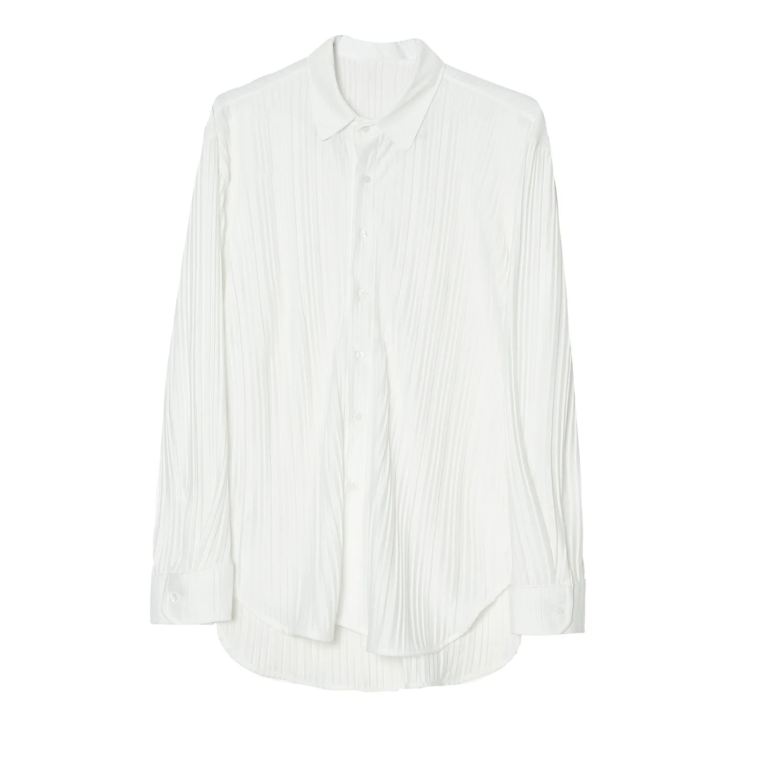 

MTL men's wear - 2021 spring new Korean version loose and versatile texture solid color square collar Long Sleeve Shirt Men's