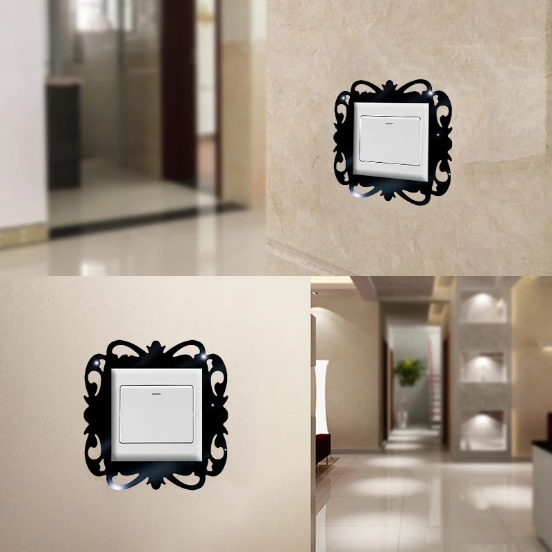 Акриловое зеркало милые Животные светильник переключатель Стикеры Remoable стены