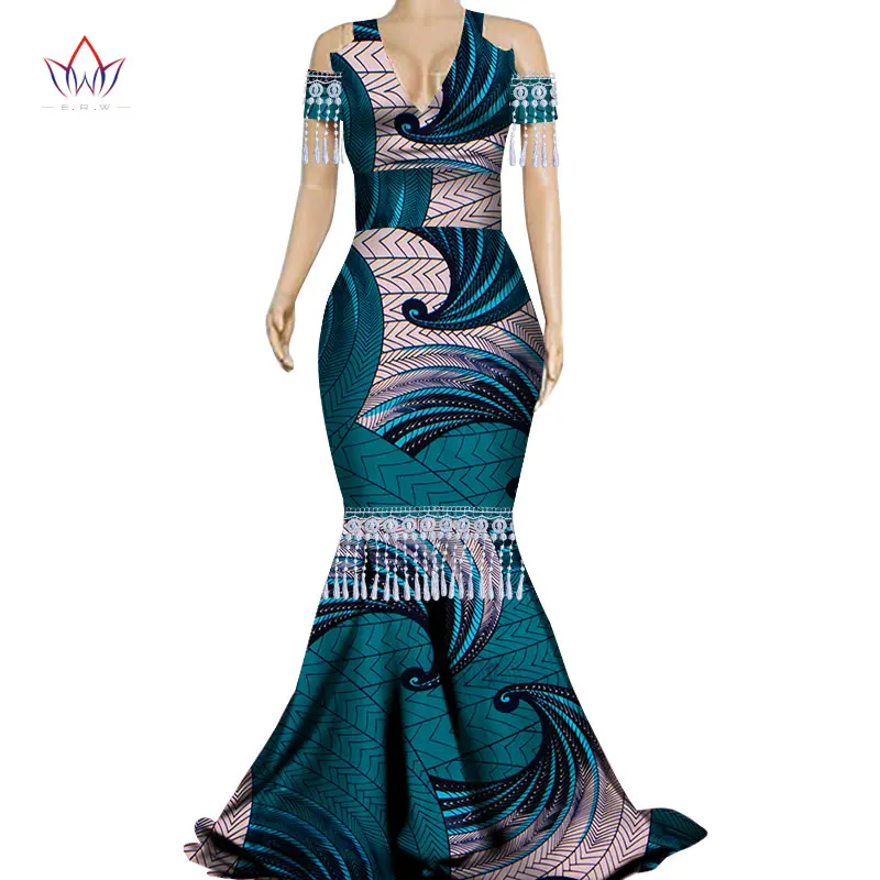 Модные африканские платья с кисточками для Женщин Дашики плюс размер