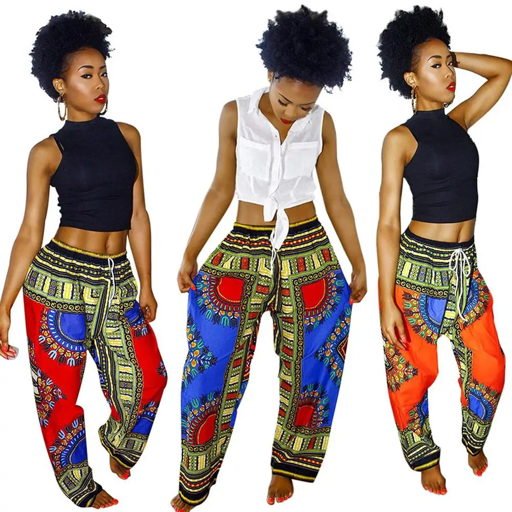 Fadzeco африканские брюки с принтом Дашики женские традиционная африканская одежда