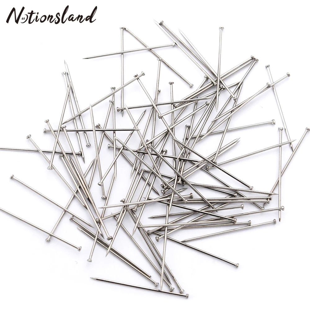 

300 Pcs/Box Pins 35mm Stainless Steel Patchwork Pin Silver Sewing Fine Satin Pin for Dressmaking DIY Clothing Sewing Tools