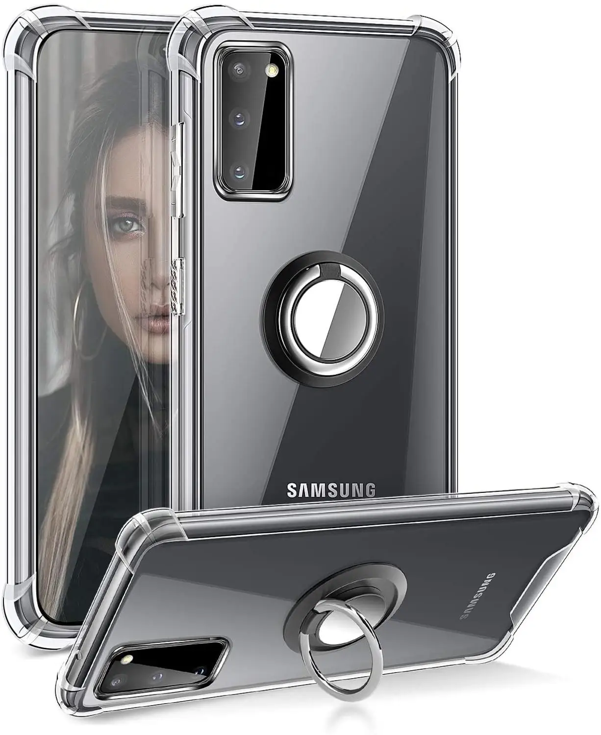 Противоударный мягкий чехол с кольцом для Samsung Galaxy S10 M11 M21 Note 10 Lite 5G S10e + Plus S20 Ultra A51