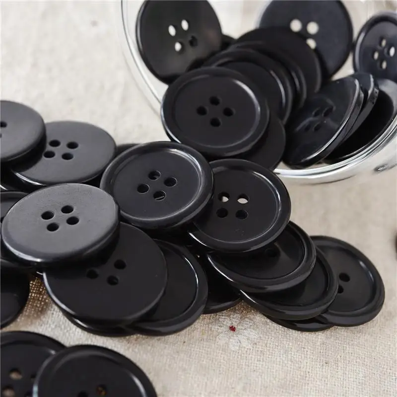50 шт./компл. Ретро Смола черная кнопка Декор для шитья ремесла Одежда Пальто DIY Muppet