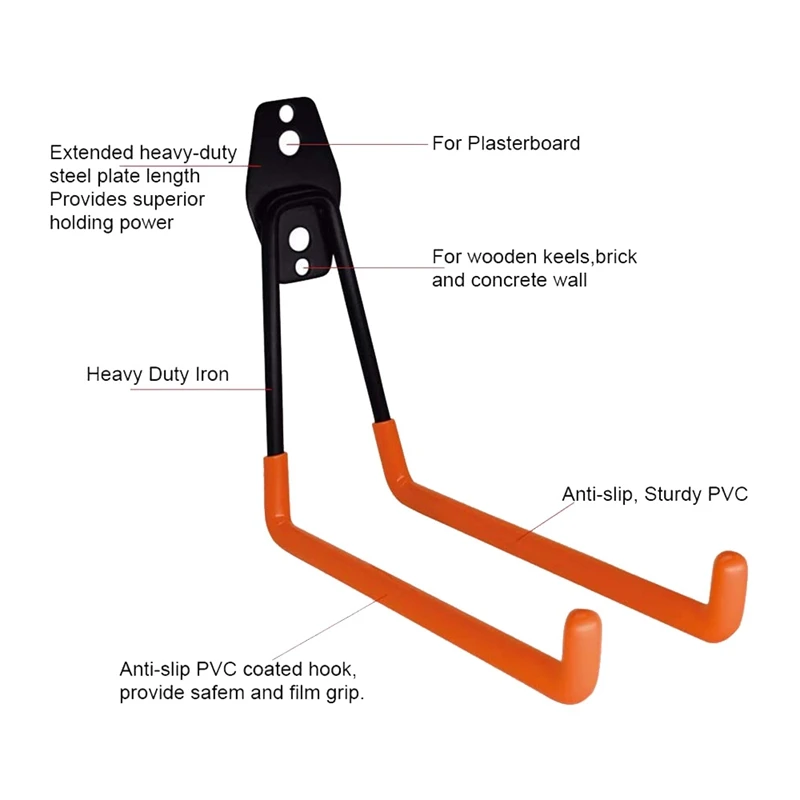 Двойные гаражные крючки настенное крепление и сверхпрочная Вешалка органайзер