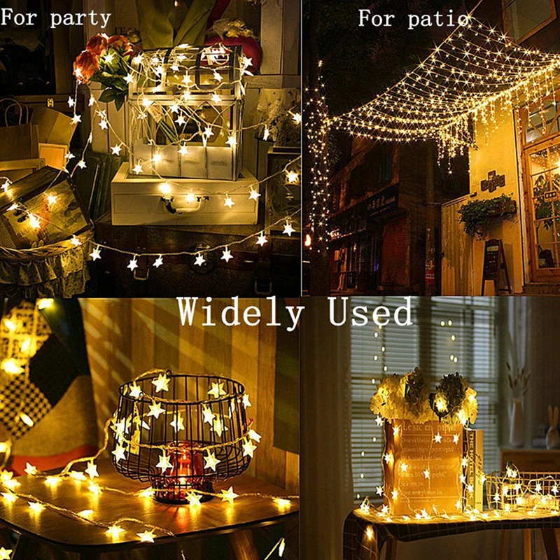 

10/20 LED Star Light String Twinkle Garlands Battery Powered Xmas Lamp Holiday Party Wedding Decorative Lamp Fairy Lights New