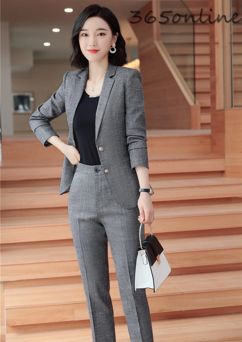 

Formal Uniform Designs Pantsuits for Women Business Work Wear Blazers with Pants and Jackets Professional Ladies Office Set