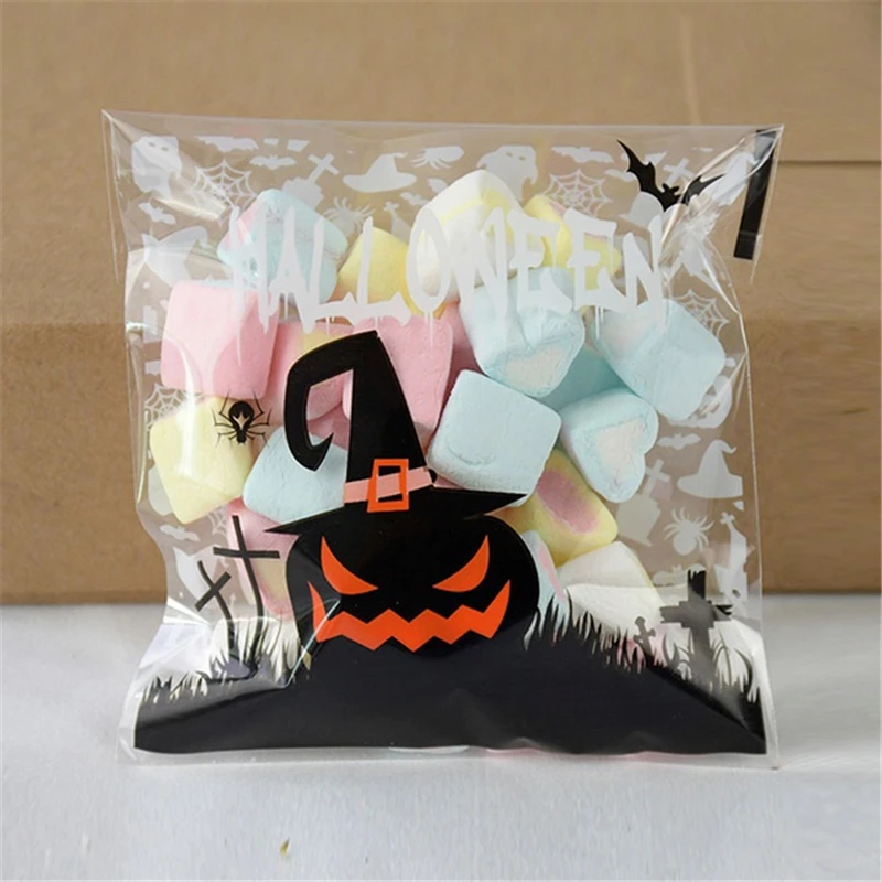 100 шт. пластиковые пакеты для печенья на Хэллоуин | Дом и сад