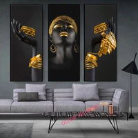 black woman hands and gold jewelry poster prints modern wall art canvas painting african art picture for living room decor