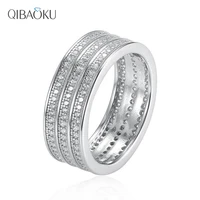 sterling silver 925 jewelry womens crystal wide ring shining simulated diamond personality fine silverware female gift