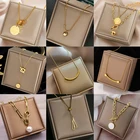 YAOLOGE 316L нержавеющая сталь Геометрическая подвеска ожерелье для женщин хип-хоп панк 2021 тренд вечеринка подарок модные ювелирные изделия collares