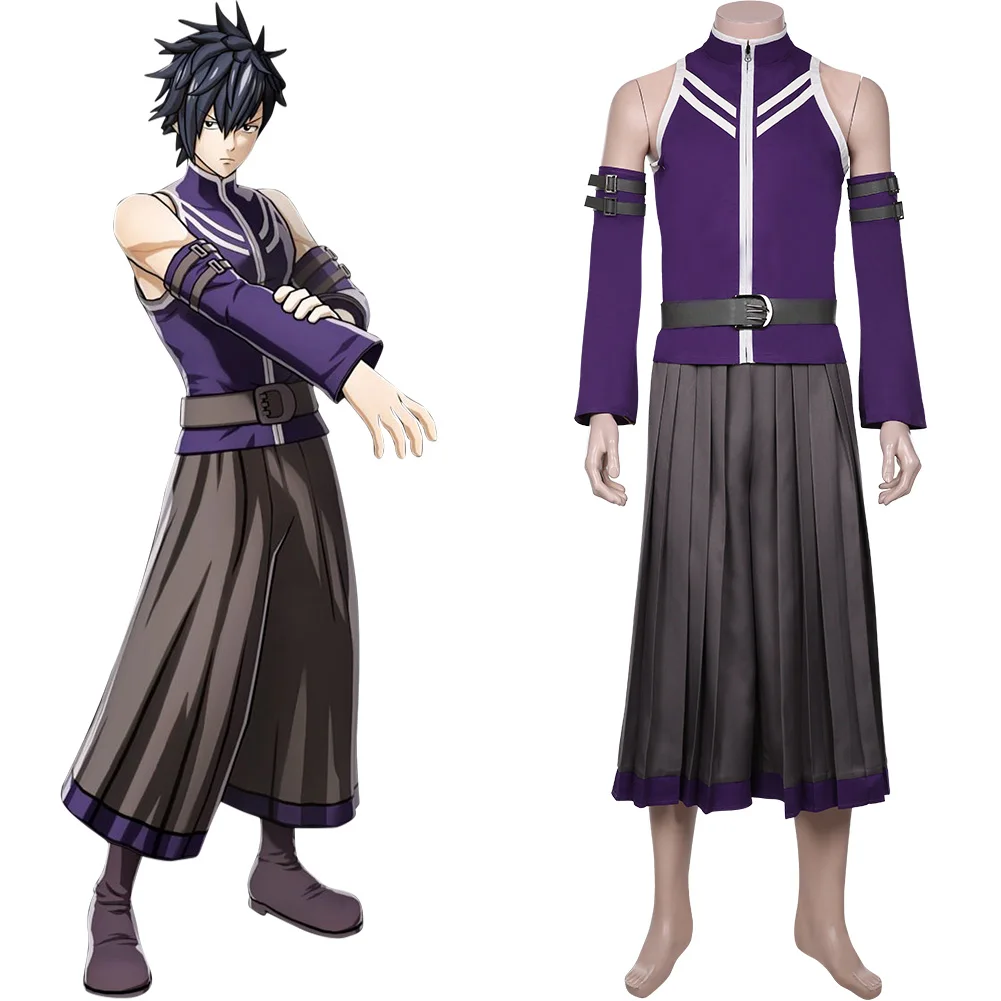 2020 FAIRY TAIL серый Fullbuster Косплэй костюм для мальчиков и девочек топ штаны на Хэллоуин