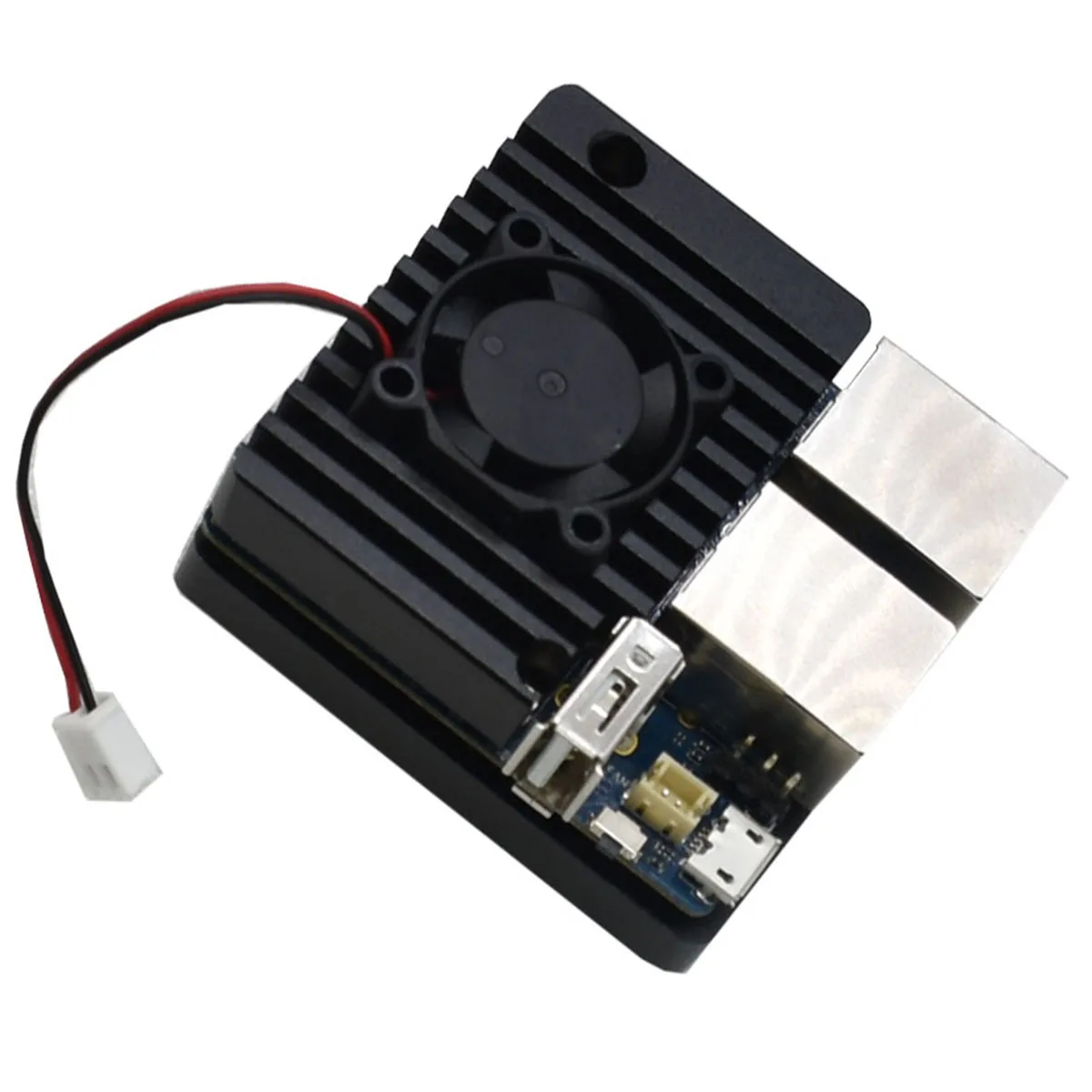 1 комплект качественного алюминиевого чехла и вентилятора для NanoPi R2S черный синий