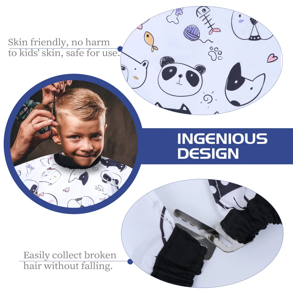 

Waterproof Kid Hair Cutting Cape Cartoon Dogs Cat Barber Styling Salon Cloak
