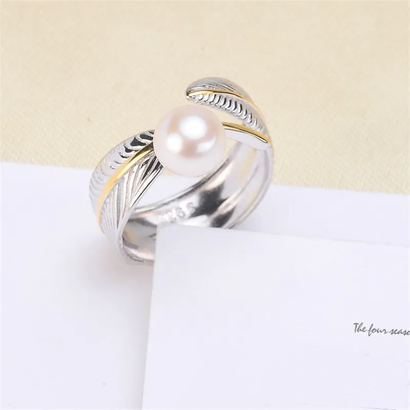 

Классические кольца с бусинами, дизайнерские кольца с изменяемым размером, основа 925, стандартные женские кольца с жемчугом «сделай сам», ак...