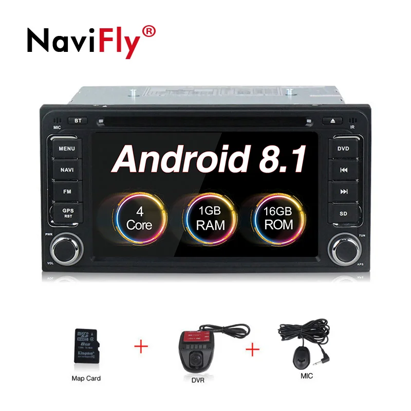 with DVR 2din Android 8,0 автомобильный Радио стерео dvd-плеер для Toyota универсальный Corolla Camry RAV4 Highlander hilux vios - Цвет: with DVR