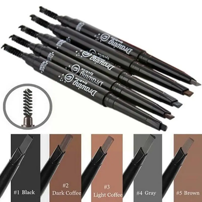 

Double-headed Eyebrow Pencil Dual-use Automatic Rotation Waterproof Brush Sweat-proof Long-lasting And With Z4m6
