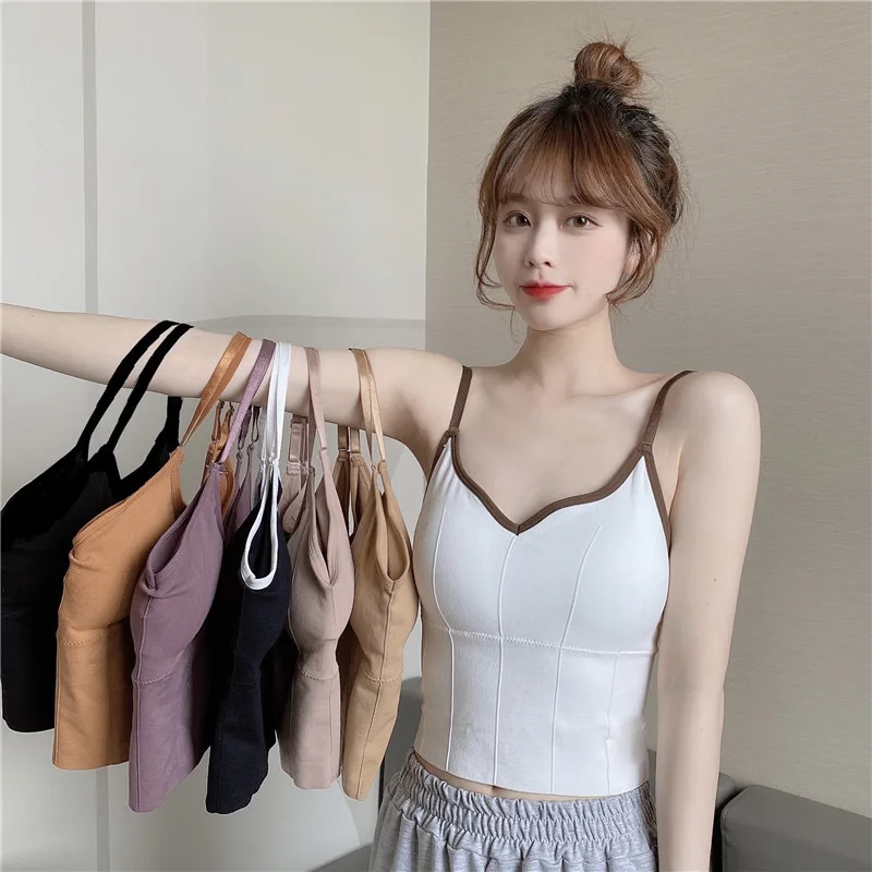 

Summer Fashion V-neck Sport Yoga Bra Wrapped Chest Underwear Cross Back Big U Sexy Slim Fitness Bra Inside Outside Versatil Bra