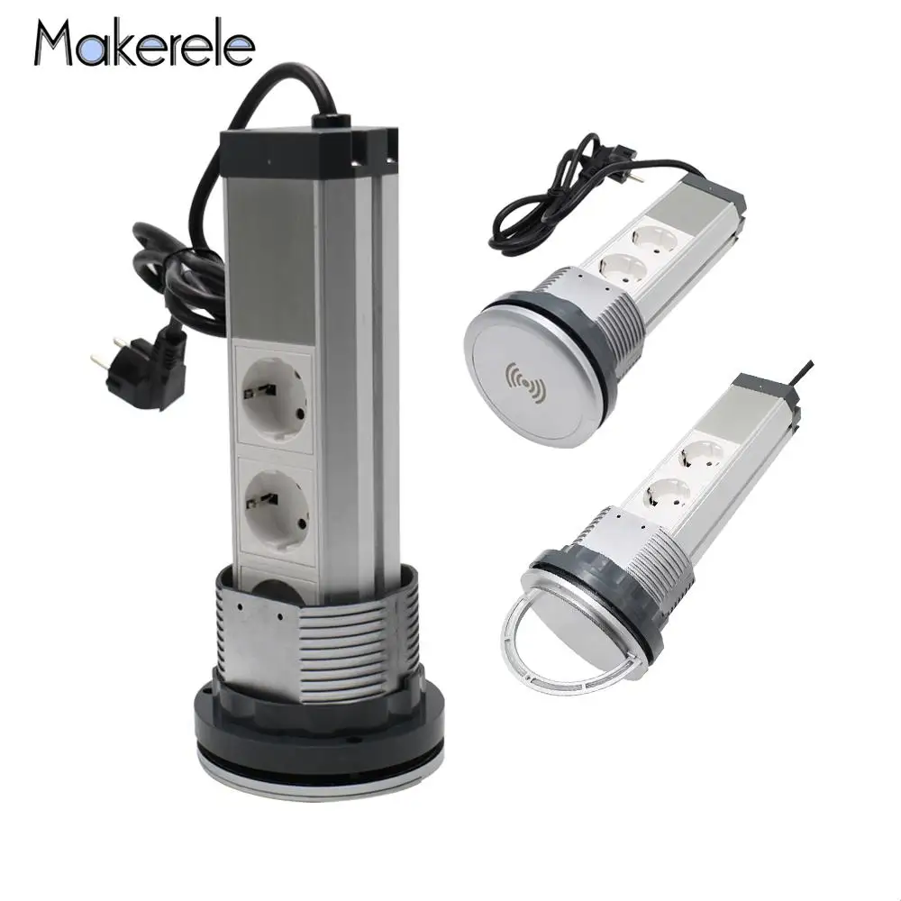 Выдвижная электрическая розетка скрытый столик 3 с европейской вилкой 2 зарядных