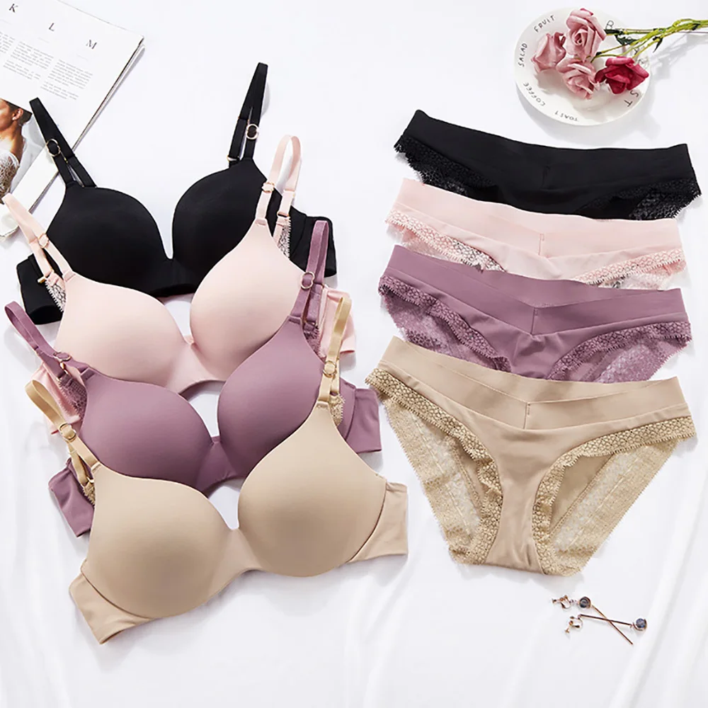 

Women's Bra Set New Women's Underwear Bra Set Small Chest Gathering And Closing Auxiliary Breast Upper Support Adjustable Bra