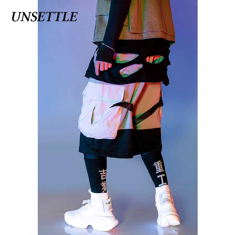 UNSETTLE 2020SS летние мужские хип хоп джоггеры шорты в уличном стиле с карманами