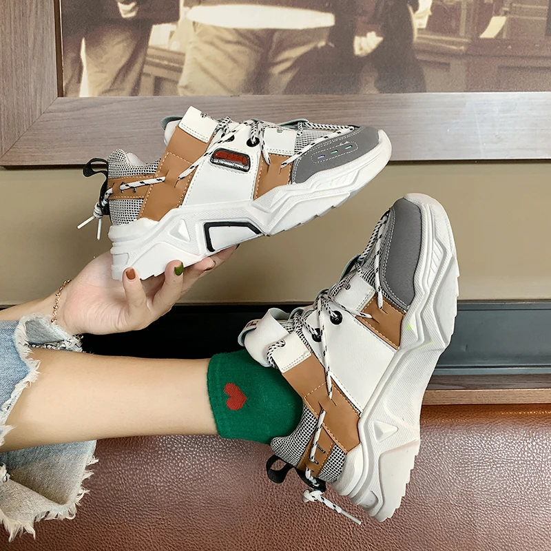 Lucyever/2019 г. осенние женские не сужающиеся книзу кроссовки дышащая повседневная