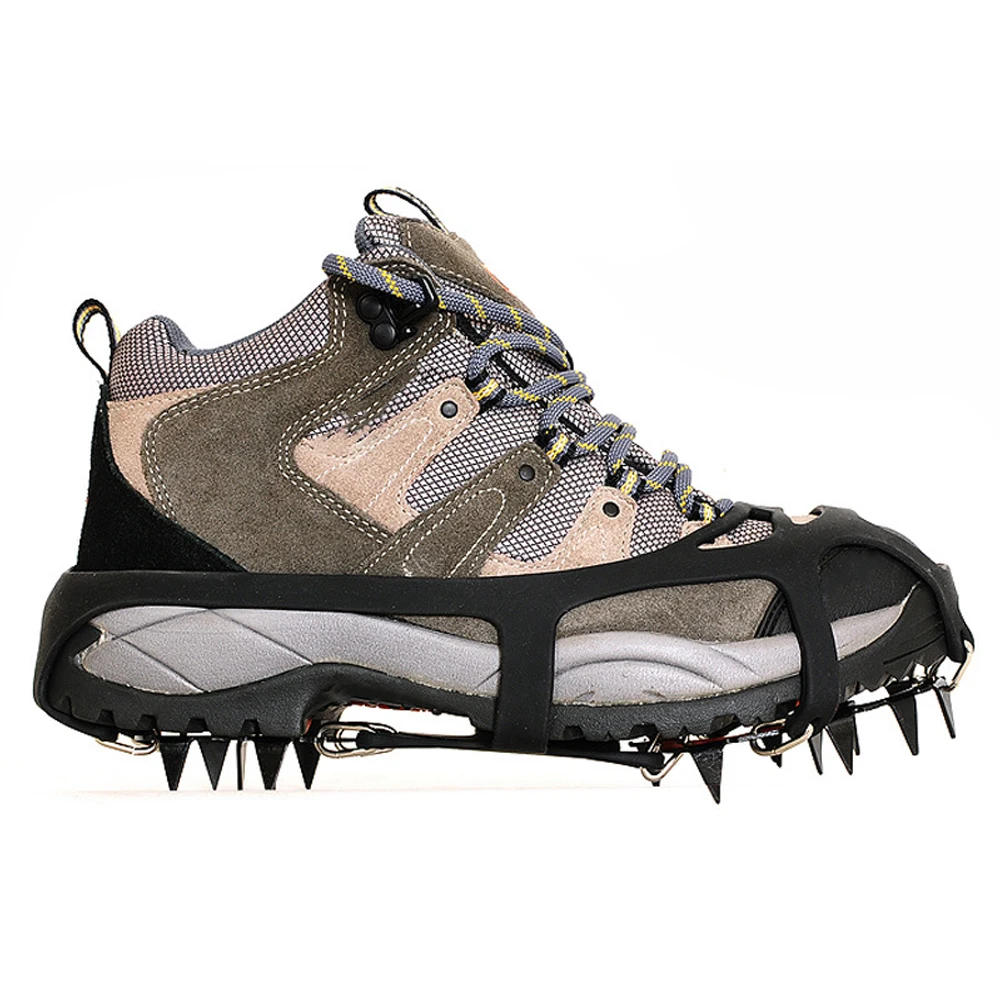 

18 teeth Silicone Crampons Ice Climbing Equipment Antiskid Shoe Cover Spikes Foot Sleeve Chains Ice Gripper Camping Equipment
