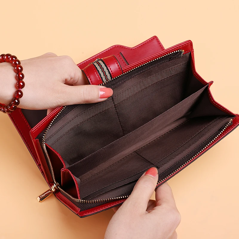 

Fashion personality women's wallet multi card bank card bag cowhide Women's Handbags female mobile phone bag