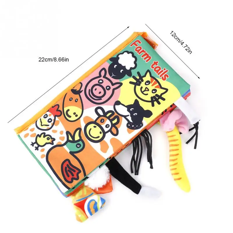 Детская тканевая книга Обучающие Игрушки для раннего развития с хвостами