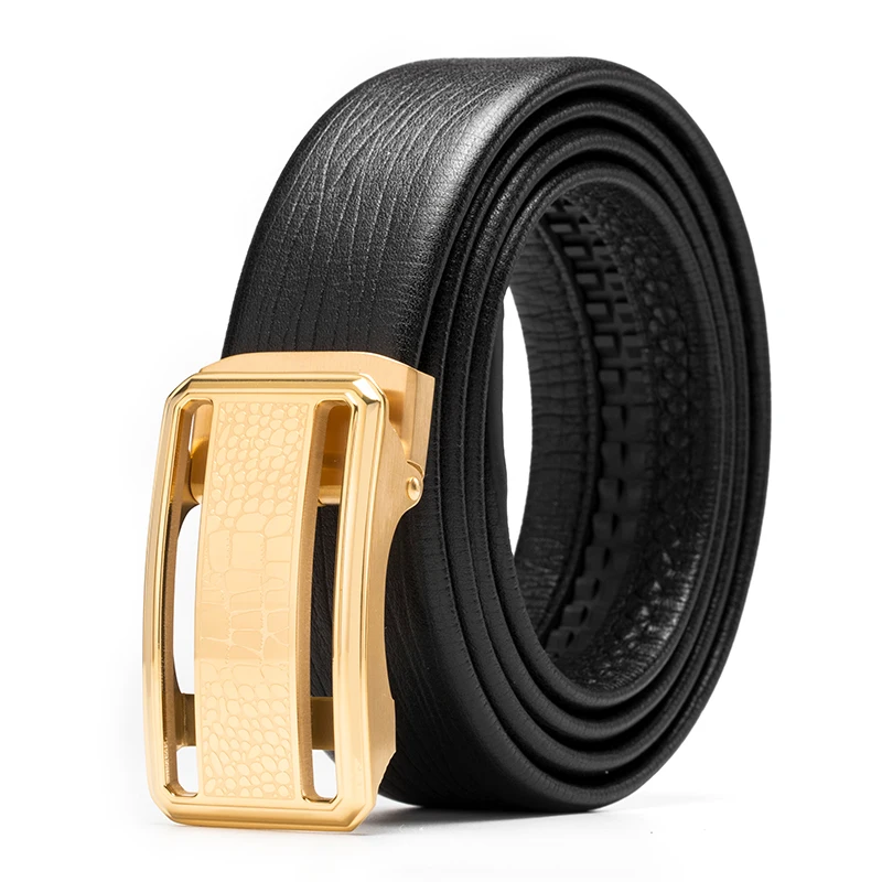 Мужской ремень из натуральной кожи автоматическая пряжка высокое качество