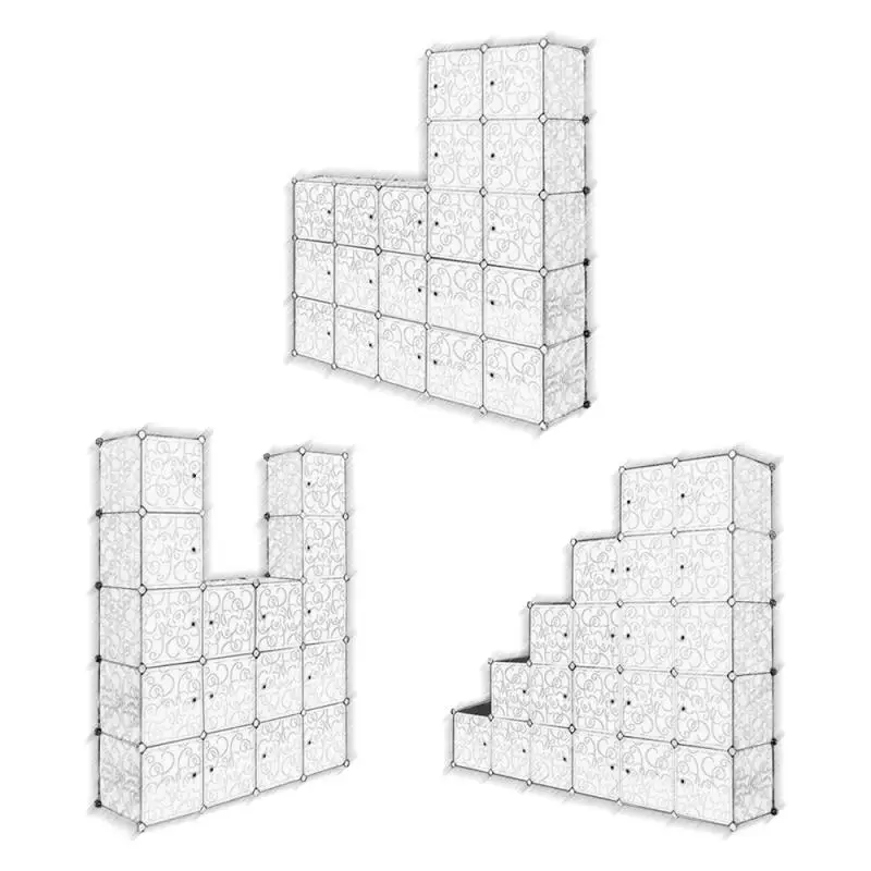 

Overseas Stock 5 Layer Plastic DIY Cabinet Dustproof Modular Shoes Clothes Organizer Holder Home Dorm Storage Closet Cabinet HWC