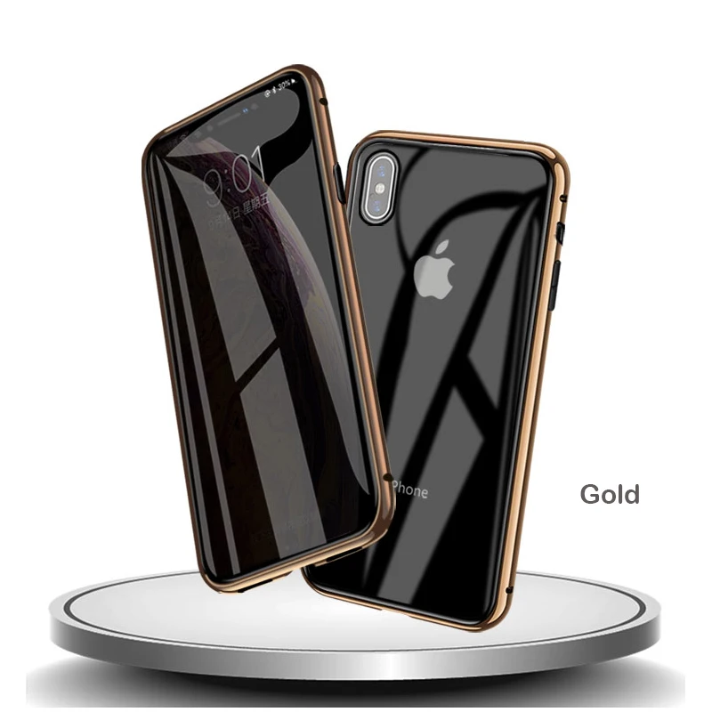 Анти-писк Магнитный чехол для телефона для iPhone XR XS Max X XS 7 8 6 6S Plus защита экрана из закаленного стекла