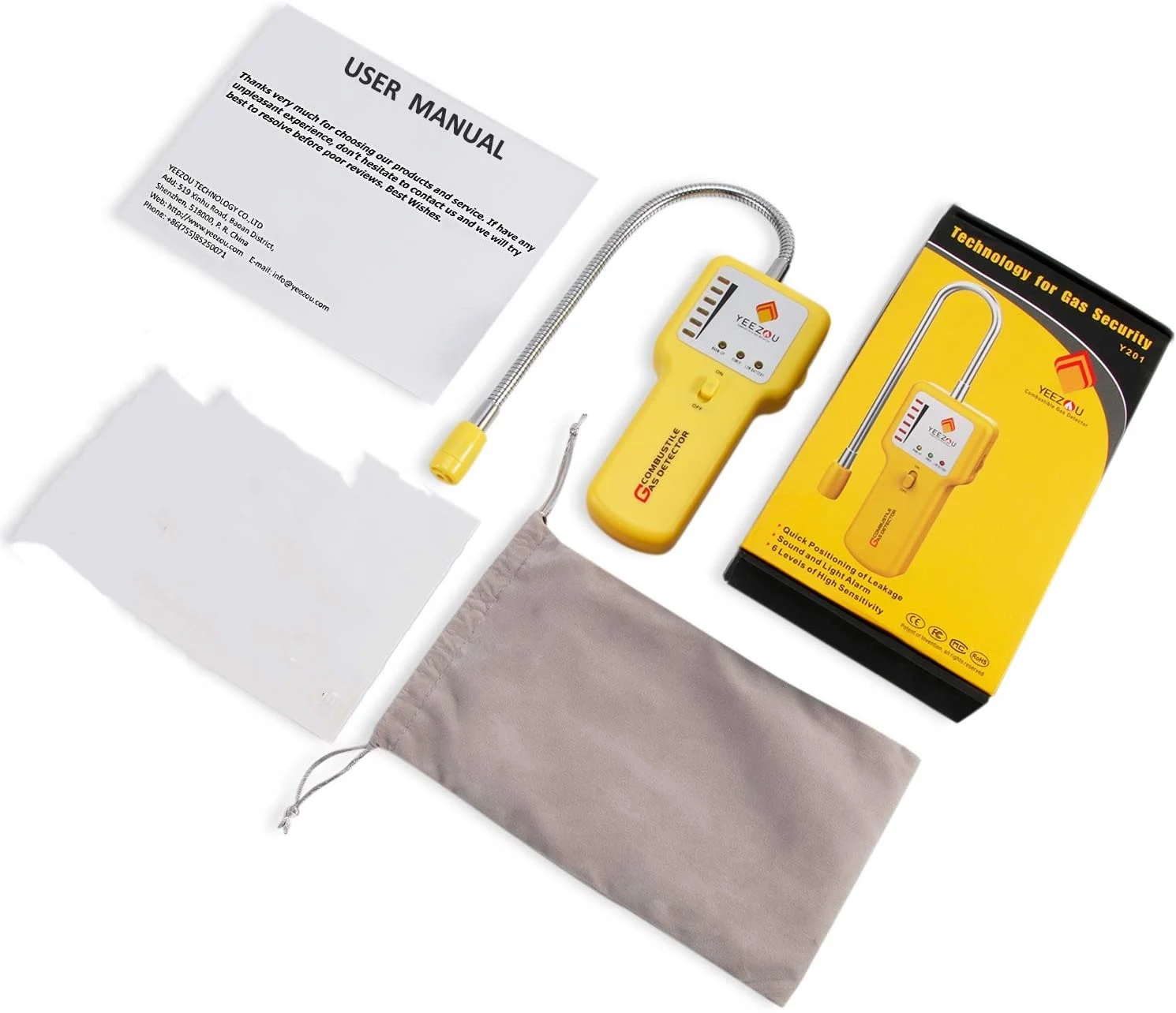 Techamor Y201 переносной Метан Пропан горючий природный газ детектор утечки звука