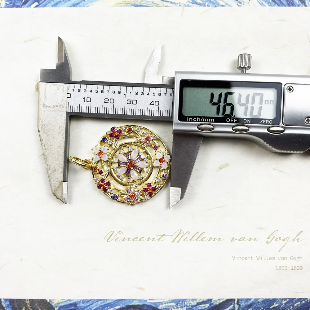 Подвеска венок амулет цветы золотого цвета из стерлингового серебра 925 пробы