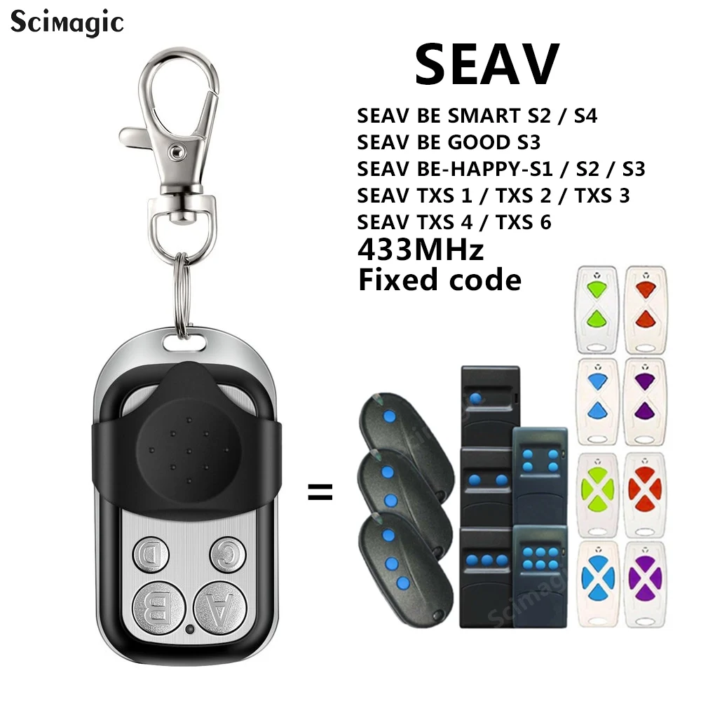 SEAV BE Smart S2,Smart S4,SEAV GOOD S3/ BE-HAPPY-S1 Wireless Rf Garage Remote Control 433.92mhz Fixed Code Transmitter Key Fob