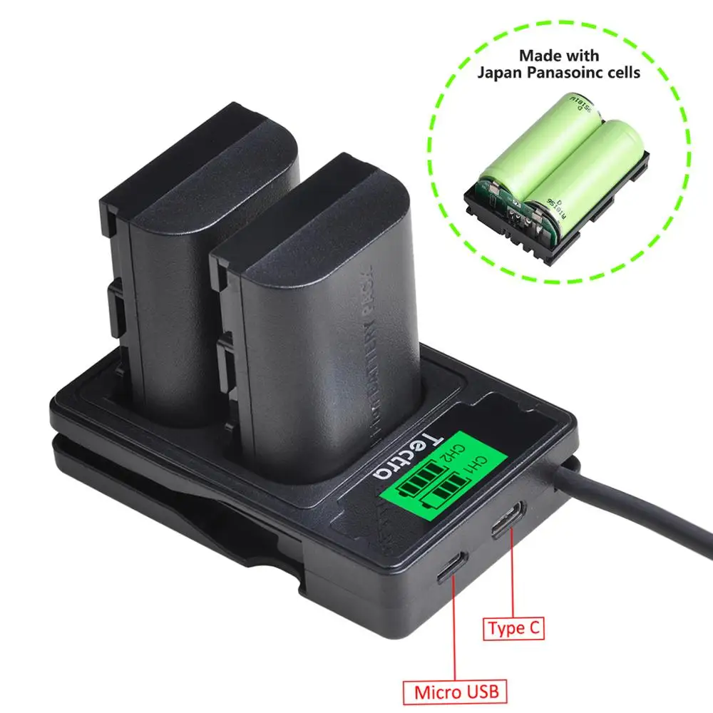 

2pcs LP-E6N LPE6 lpe6n battery+LCD Charger for Canon EOS 5D Mark IV 5D2 5DS R Mark II 2 III 3 6D 60D 60Da 7D 7D2 7DII 70D