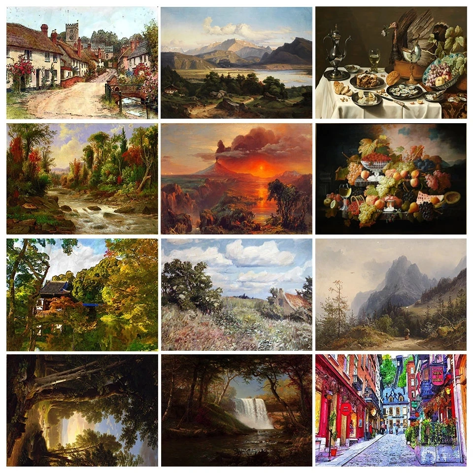 

Diy Landscape Poster Diamond Painting Home Decoration Crafts Cross Stitch Full Rhinestone Art Mosaic Embroidery Handmade Kits