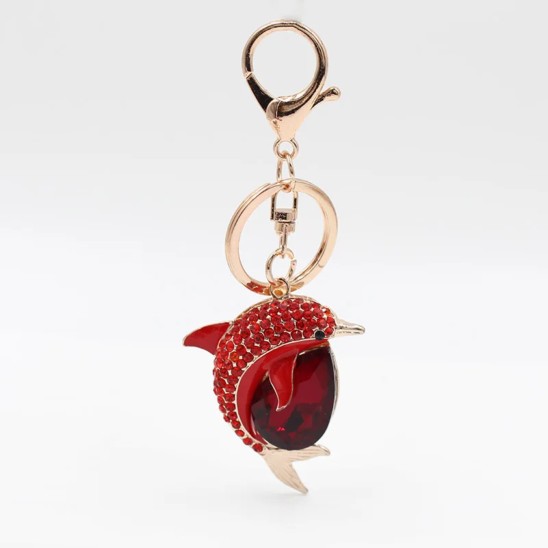 Виктория розовое золото милый Дельфин модный брелок для ключей Многоцветный