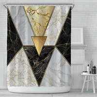 marble shower curtain modern luxury black gold white marble fabric bathroom curtain abstract hazy stripes textured bath