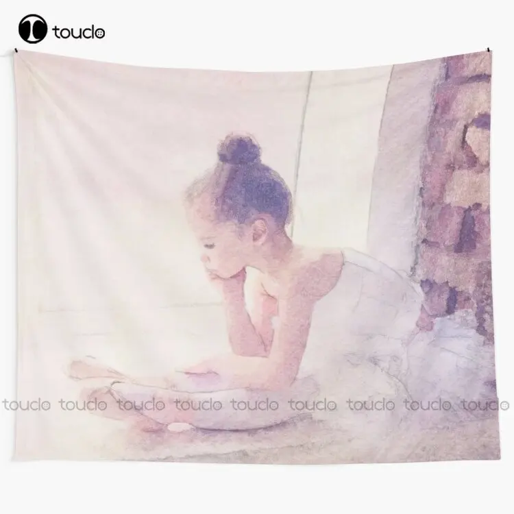 Маленькая балерина ожидает того что будет создано Горизонтальное гобеленовое