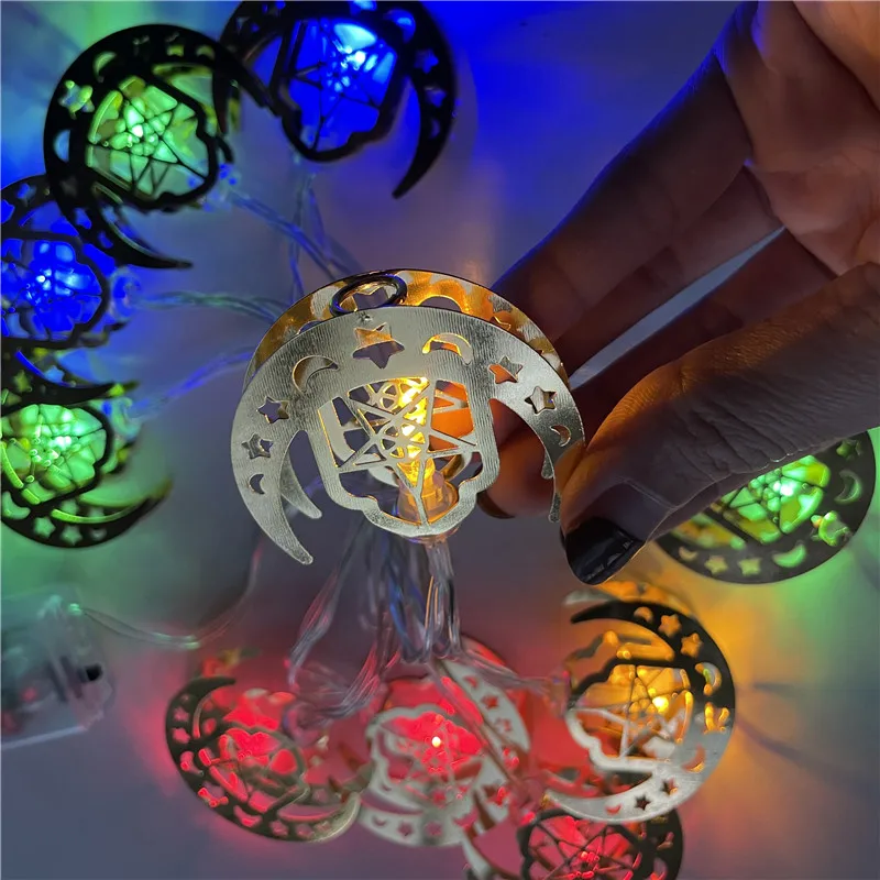 

10LED Moon Star castle Led Light String Eid Mubarak Ramadan Decoration For Home Hajj Ramadan Kareem Eid Al Adha EID lantern gift