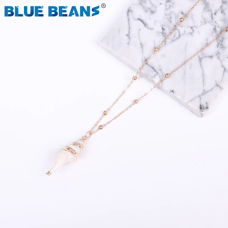 Богемное ожерелье в виде раковины из золотая цепочка с ракушками для женщин