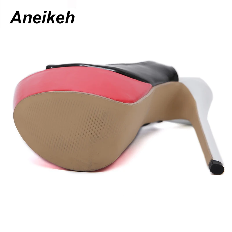 Туфли Aneikeh женские на платформе пикантная обувь из лакированной кожи фетиш туфли