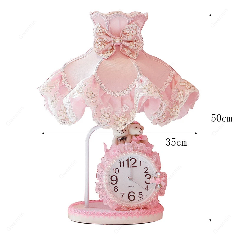 Настольные лампы с часами для девушек светодиодные современные светильники из