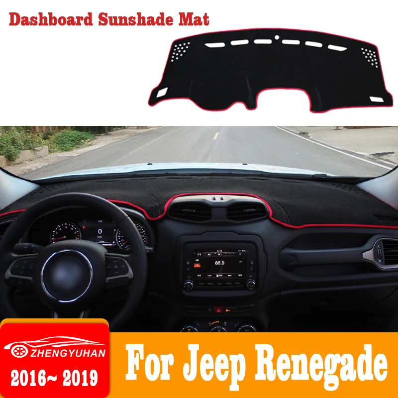 

For Jeep Renegade BU 2016-2020 2021 2022 Car Dashboard Cover Mat Sun Shade Pad Instrument Panel Carpets Anti-UV Car Accessories