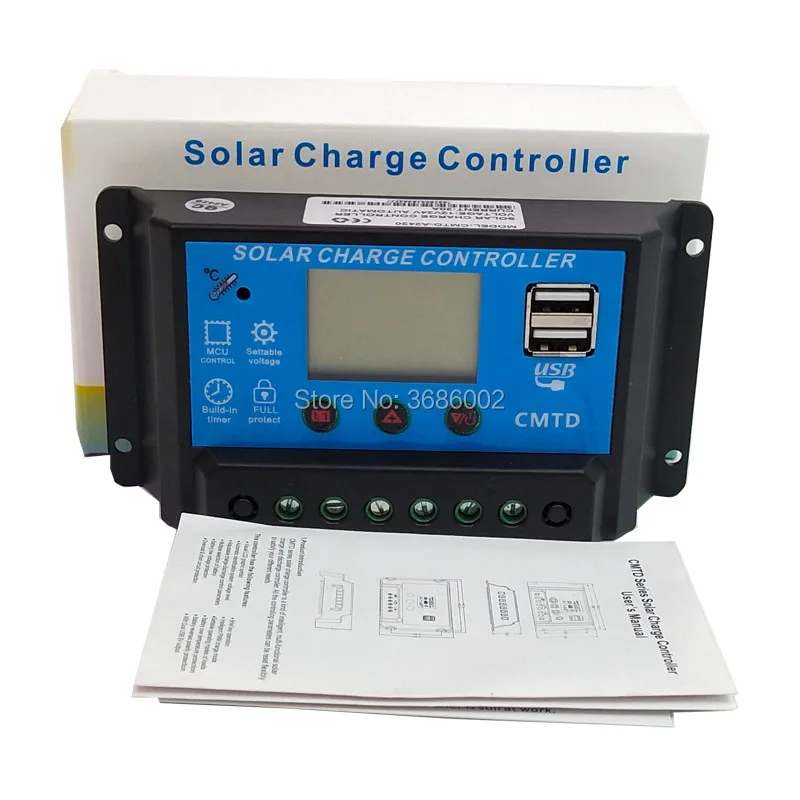 Автоматический контроллер заряда солнечной панели 24 В 12 10 А/20 А|battery charge controller|charge