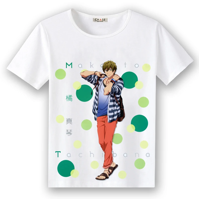 High-Q Unisex Anime Free! High Speed! T-Shirt Tee T Shirt Nanase Haruka Rin Matsuoka Tachibana Makoto Hazuki Nagisa | Мужская одежда