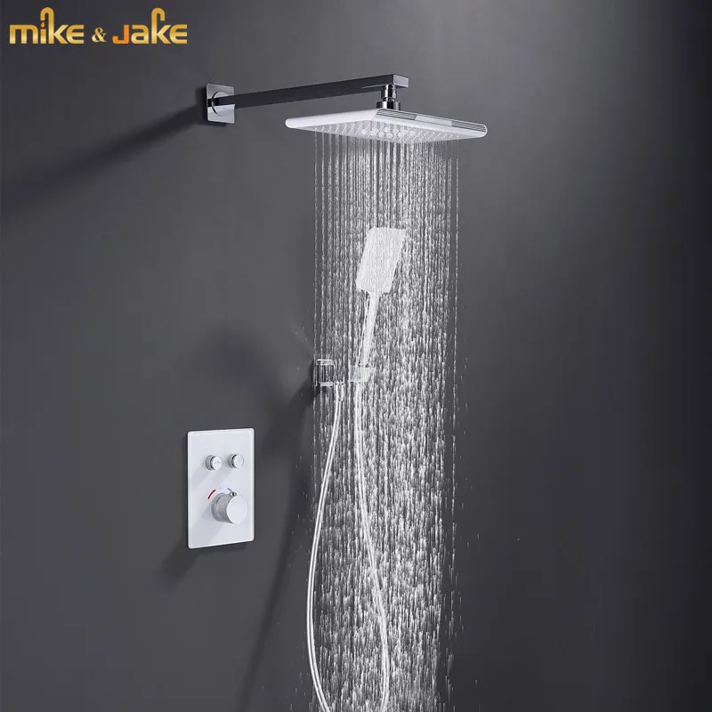 Настенный термостатический смеситель для душа набор со стеклянной панелью